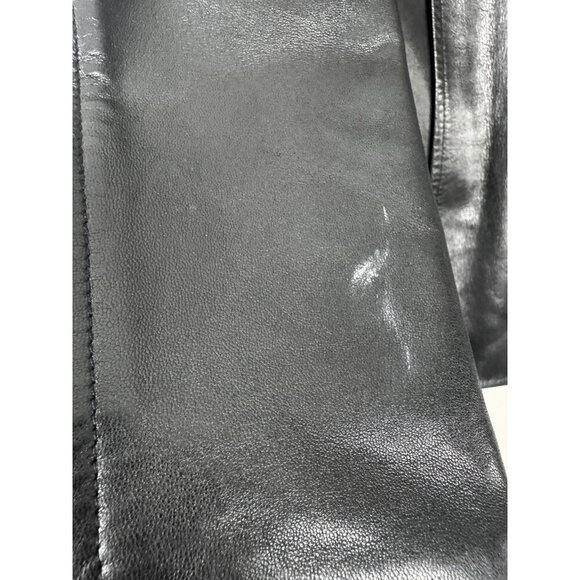 Ann Taylor Black Leather Jacket Womens S Minimal Chic Moto Style Layer Downtown - Picture 5 of 16